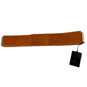 NWT Lanvin wide leather tan belt